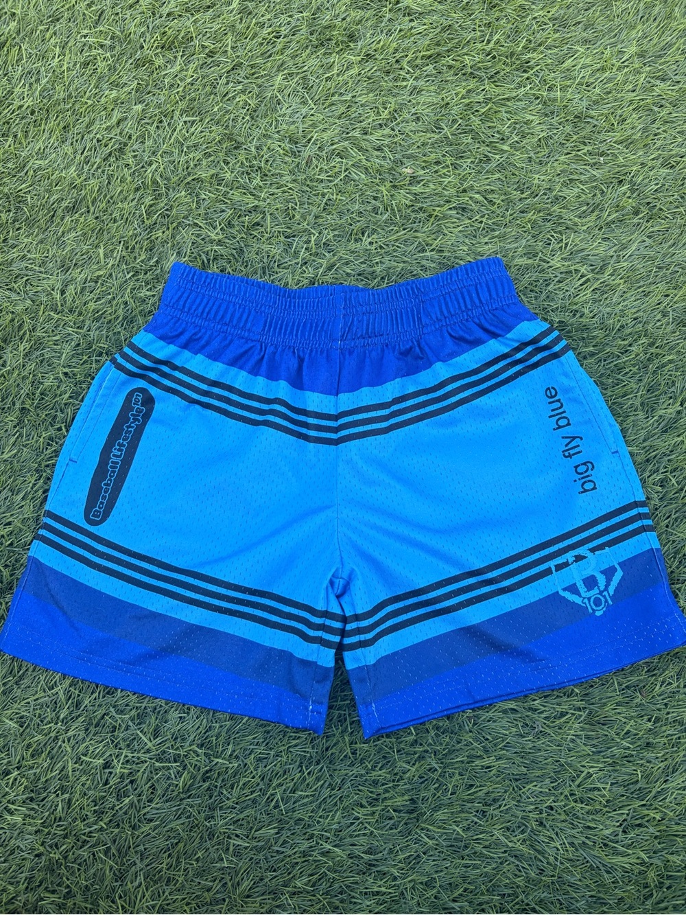 Baseball Lifestyle 101 Crayon shorts- Big Fly Blue- youth medium